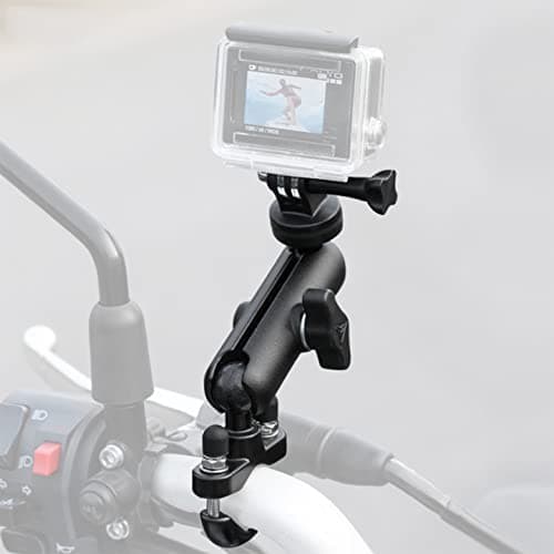 CAMOLO Motorcycle Action Camera Mount Holder, Handlebar Mount Clip for Bike/Bicycle/Motorcycle/Motor,Compatible with GoPro Hero 6/7/8/9&Other Action Camera
