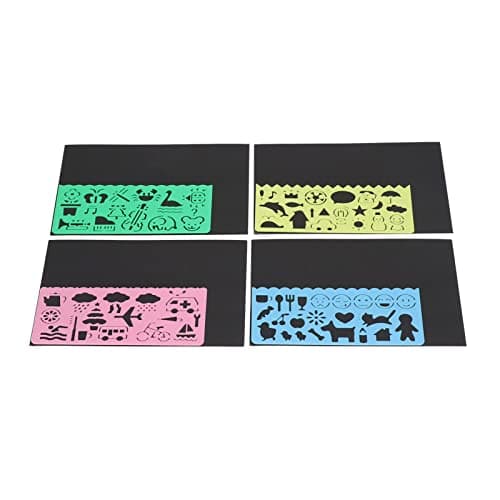 Xiuganpo Scratch Paper for Kids, 50PCS Scratch Off Art Supplies Magical Colors No Paint No Mess Notebook, Arts and Crafts for Kids with 5 Bamboo Sticks 4 Templates — view 3