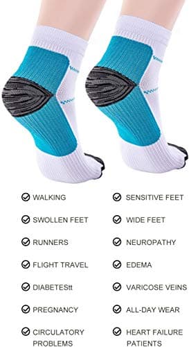 Compression Socks for Women & Men-Upgraded Sport Plantar Fasciitis Arch Support- Low Cut Compression Foot Socks Best for Athletic Sports, Running, Medical, Travel, Pregnancy (6 Pairs) — view 5