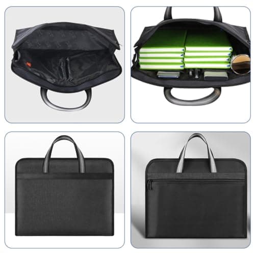 Sosoport Document Organizer Bag Travel Document Folder Black Canvas with Quick Access and Easy Categorization for Business Settings — view 3