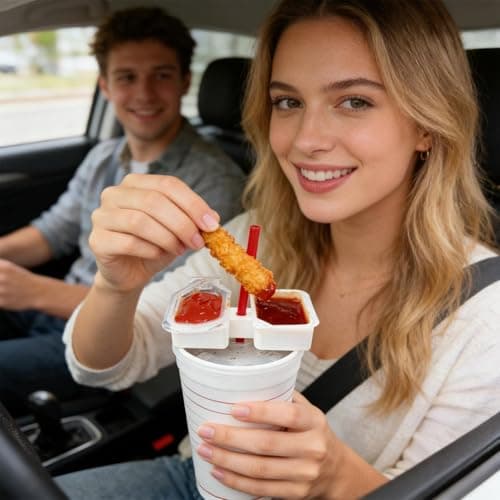 Car Sauce Holder Cup Top Fast Food over the Straw Portable Container — view 3