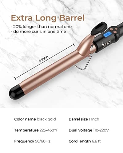 25mm Curling Tong Extra Long Barrel,110-210°C,Classic Curls — view 5