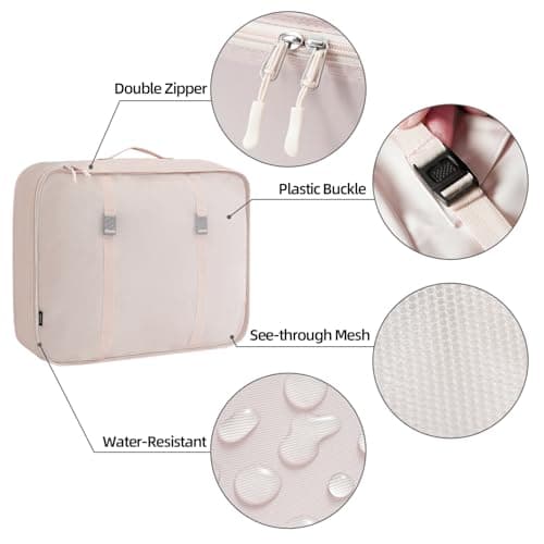 BAGAIL 10 Set Packing Cubes Various Sizes Packing Organizer for Travel Accessories Luggage Carry On Suitcase - Cream — view 5