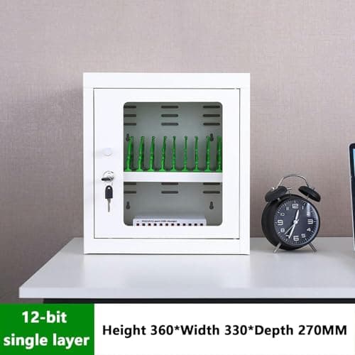 JKJZSALJ Charging Mobile Phone Cabinet,With Tempered Glass Cabinet Door And Multi-Port Charger,5V 2A Efficient Charging,Suitable For Various Mobile Phones,12slots — view 2