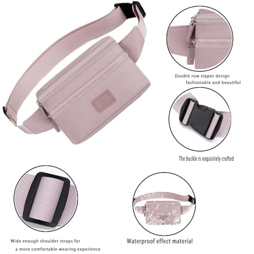 Bumbags Waist Fanny Pack Ladies Fashion Bum Bag with Adjustable Belt for Sport Hiking Girls Women (Purple) — view 3
