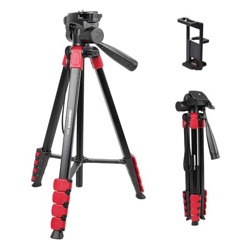 CAMBOFOTO Professional Tripod, Aluminum Alloy with Clamp and Carry Bag