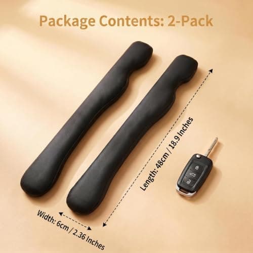 SINJAETRQ Car Seat Gap Filler, Car Seat Crevice Filler & Drop Stop, 2 Pack PU Leather Auto Organizer Insert, Flexible Universal Side Pocket Blocker for Centre Console & Door, Black (18.9" x 2.36" / 4 — view 2