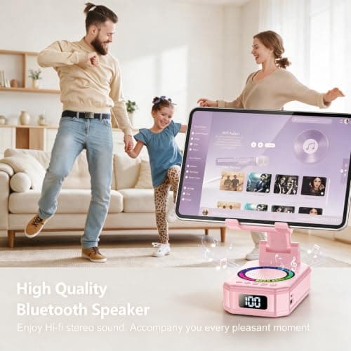 Gift for Men Women, Valentines Gifts, Phone Stand with Bluetooth Speaker, Anti-Slip Base, 4-in-1 Design with RGB, Foldable Phone Charger Stand with Wireless Speaker, Tech Gadget for Friends/Parents — view 5