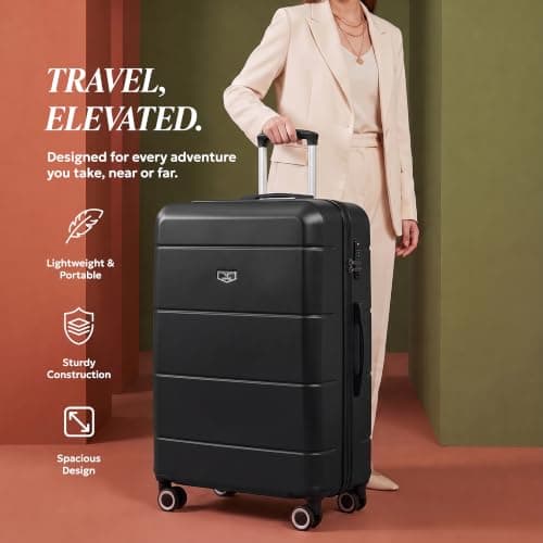 LUGG - Jetset 32 Inch Large Suitcase – Lightweight Hard Shell Luggage with TSA Lock – Water-Resistant ABS Spinner Suitcase – 4 Wheels – 86x58x31cm Travel Bag — view 2