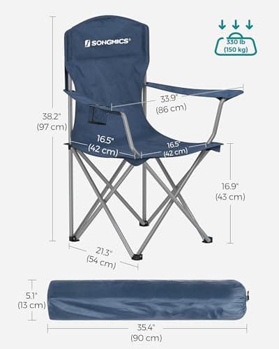 SONGMICS Set of 2 Folding Camping Chairs, Max. Load Capacity 150 kg — view 3