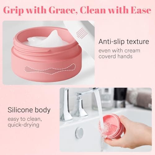 Euqvunn Travel Containers for Toiletries, Silicone Travel Pots with Clear Bag, 40ml Travels Pots for Cream TSA Approved, Leak-proof Essentials for Cosmetic Face Body Hand Cream (4 Pack) — view 5