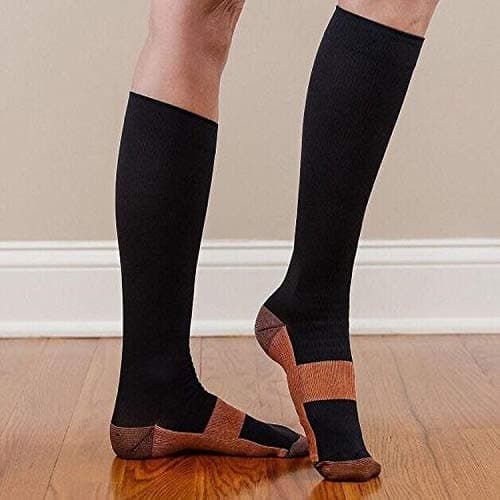 Woaysun 4 Pairs Copper Compression Socks for Men & Women 15-20 mmHg Medical Graduated Compression Stockings for Sports Running Plantar Fasciitis Nurses Shin Splints Diabetic — view 2