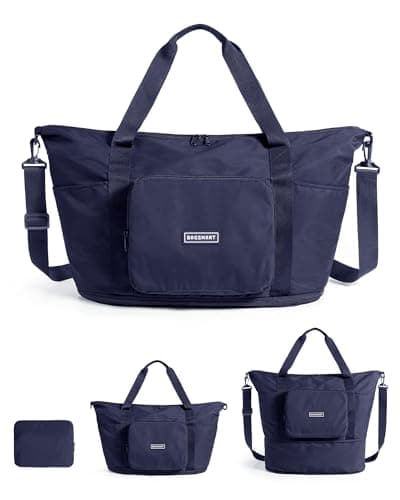 BAGSMART Foldable Travel Duffle Bag, 24L-37L Holdall for Weekend Overnight