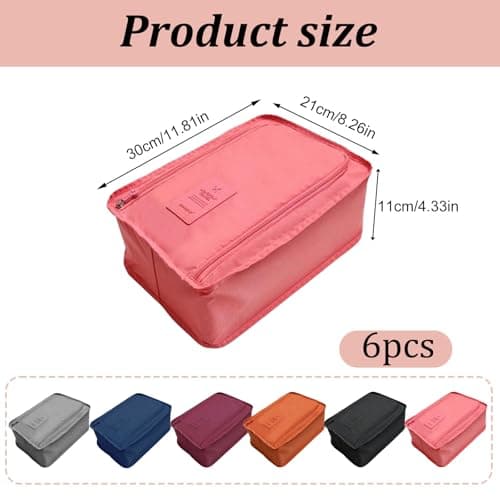 Shoe Bags for Travel, 6Pcs Shoe Bags for Storage, Foldable Portable Travel Shoe Bag, Waterproof Dustproof Boot Bag with Handle, Shoes Storage Bags for Men or Women Daily Use — view 2