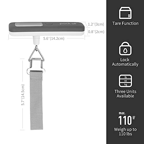 pack all Digital Luggage Scale for Travel, 110Lbs Capacity, 0.1Lb Precision — view 3