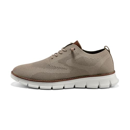 Wearbreeze Men’s Business Casual Oxford Sneakers – Lightweight Lace-Up Dress Shoes for Work, Travel & Daily Commute, Khaki, 14.5 — view 6