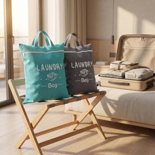 2 Pcs Travel Laundry Bags, Waterproof Washing Bags for Laundry with Zipper and Handle, Reusable Dirty Clothes Bag for Travel, Gym, Camping, Swimming Pool and Dormitory — view 5