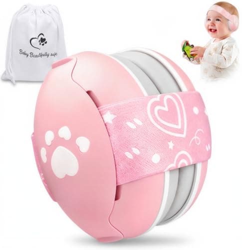 Baby Ear Defenders for 0-36 Months, Soft Adjustable with Noise‑Reduction