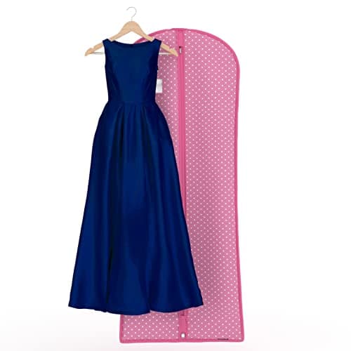 Hangerworld 60 Inch Pink Polka Dot Breathable Zipped Garment Dress Cover Bag Protector — view 2