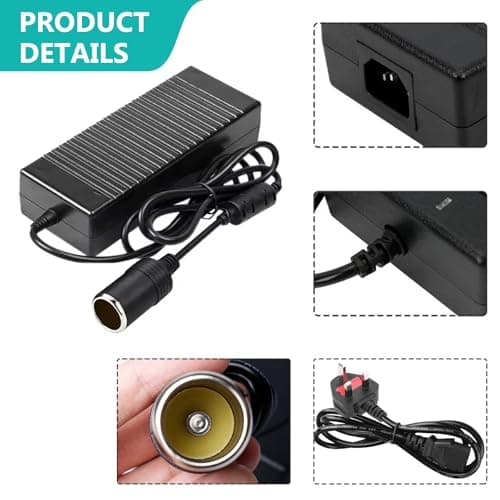 Vegena AC to DC Converter 120W/10A, 220V to 12V Adapter, Car Cigarette Lighter Socket, Car Power Converter AC to DC Transformer, 220V Mains To 12V DC Cigarette Lighter Voltage Converter Power Adapter — view 4