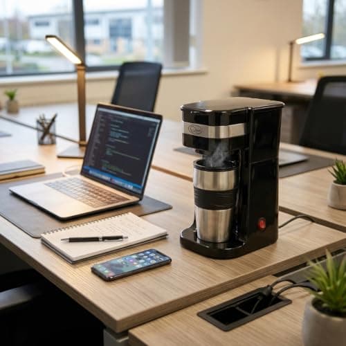Quest One Cup Coffee Maker with 420ml Stainless Steel Travel Mug — view 3