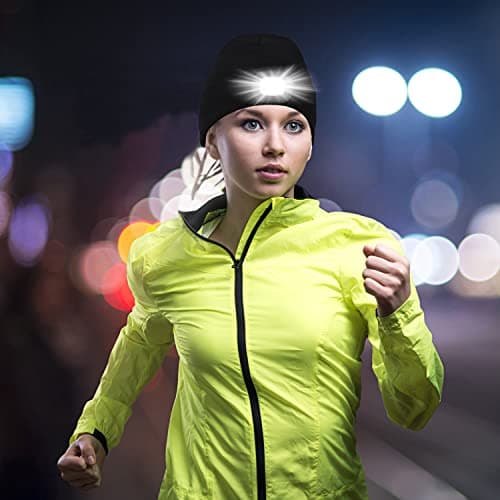 Abbicen Beanie Hat with Light Unisex Winter Headlight Hats LED USB Rechargeable Torch Cap Headlamp Flashlight Head Gift for Women Men — view 4