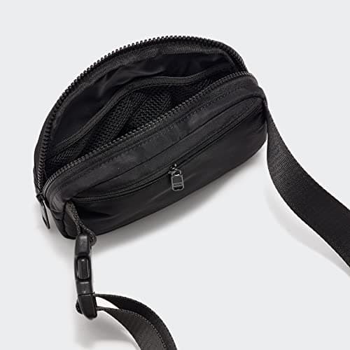 Pander Double Zipper Fanny Pack Nylon Everywhere Belt Bag, Fashion Waist Packs for Women with Adjustable Strap, 1L. (Black) — view 5