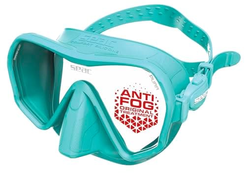 SEAC Pura – Frameless Single-Lens Silicone Diving Mask | Antifog Low Volume Mask for Diving and Snorkeling with 3D Buckle, Tiffany