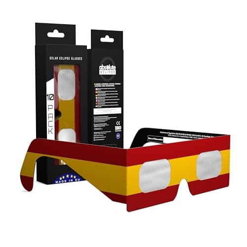 Solar Eclipse Glasses ISO 12312-2 & CE Certified – Safe Solar Viewing for Direct Sun & August 2026 Eclipse | Paper Cardboard Frame, Made in EU | For Kids & Adults | 10 Pack | ES