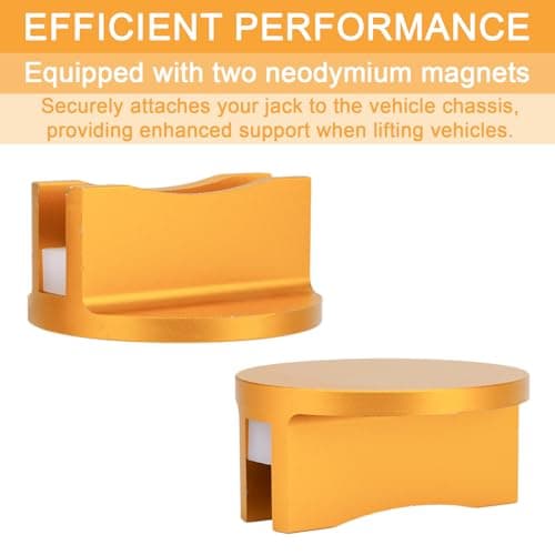 2pcs Universal Magnetic Jack Pad, Pinch Weld Jack Adapter Stand with Large Groove Heavy-Duty Aluminum Grooved Pinch Weld Frame Rail Protector Accessories for Car Truck — view 3