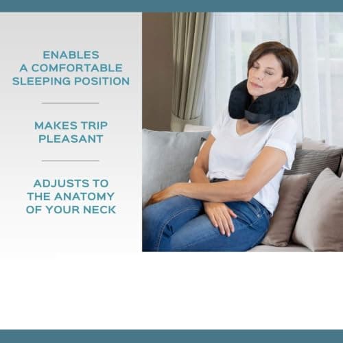 bonmedico Memory Foam Neck Cushion Travel Pillow Crescent Shape — view 3