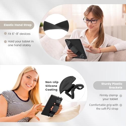 MoKo Soft Hand Strap for 6-8" Kindle eReaders Fire Tablet, Black — view 5
