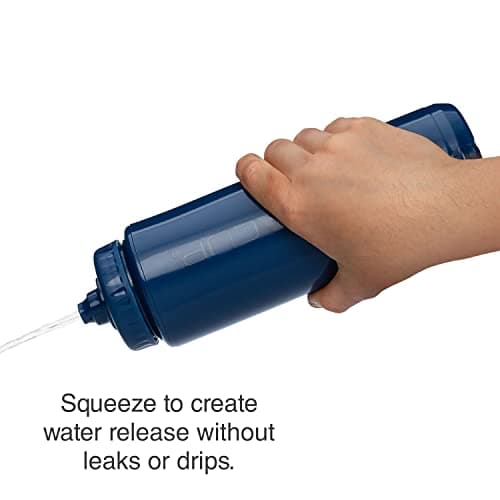 Hydra Cup 4 PACK - 32oz Squeeze Water Bottles, Monochromatic Color Scheme Set, Use as Shaker Cups with Barbell Blender Wire Whisk, Sport & Bike Hydration, Printed Measurement Lines, Squirt, Dark — view 6