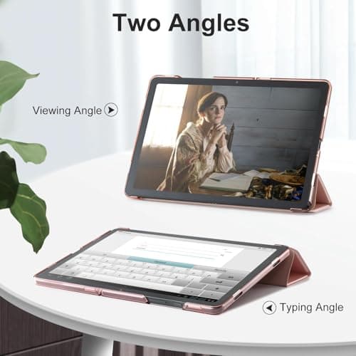 CoBak for Samsung Galaxy Tab A11+ Plus 11 Inch 2025/A9+ Plus 2023 - PU Leather Smart Cover for Tab A11+, Translucent Hard Shell, Multi-Viewing Angles, Rose Gold — view 3