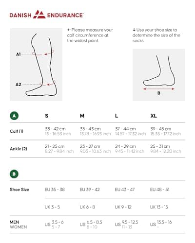 DANISH ENDURANCE Performance Compression Socks for Men & Women, 26-32 mmHg, Graduated Support for Recovery Olive 9-12 — view 6