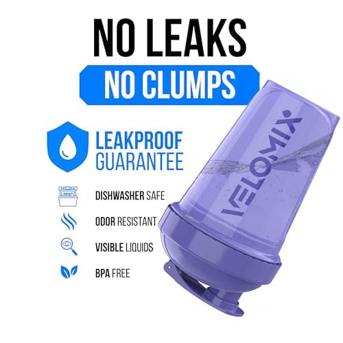 VELOMIX 6 Pack 600ml Protein Shaker Bottle, Pastel Shades — view 3