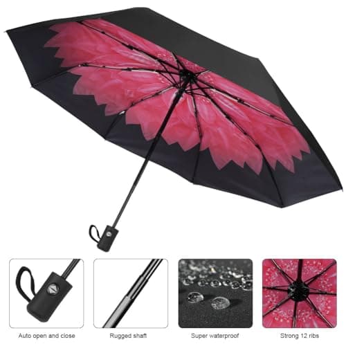 Aolso Travel Umbrella - Windproof Automatic, 8 Ribs Compact Folding, Auto Open/Close, Portable for Men & Women — view 4