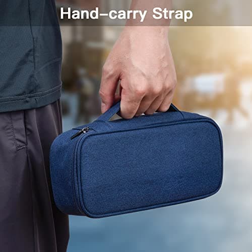Yundoor Electronics Organizer Travel Case, Carrying Pouch Bag for Travel Essentials, for Cable, Charging Cord (Navy Blue) — view 5