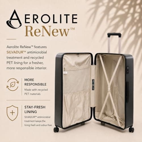Aerolite Premium Large 28in 100L FlexShell Hard Shell 8 Wheel Suitcase — view 3