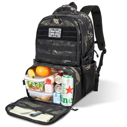 Cooler Backpack Mens with 6L Lunch Box: 40L Rucksack for Men with Laptop Compartment Work Bag with Lunchbox Cool Bag Rucksack for School Picnic Camping