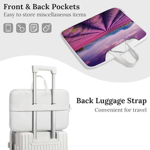Lavender Fields Printed Leather Shoulder Messenger Bag Briefcase for Men Women Travel Business Office Hangbag Laptop Pack Crossbody — view 4