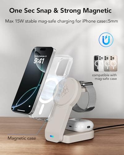3 in 1 Magnetic foldable Charger,Travel Wireless Charging Station for Apple — view 5