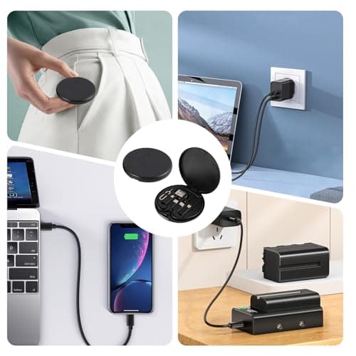 2PCS Multi USB Charger Adapter Kit, Multi USB Adapter Cable Kit, USB Type-C, Micro USB, and Adapter Set, Portable USB Adapter Kit for Travel, Data Transfer, Charging, and SIM Card Storage (Black) — view 6