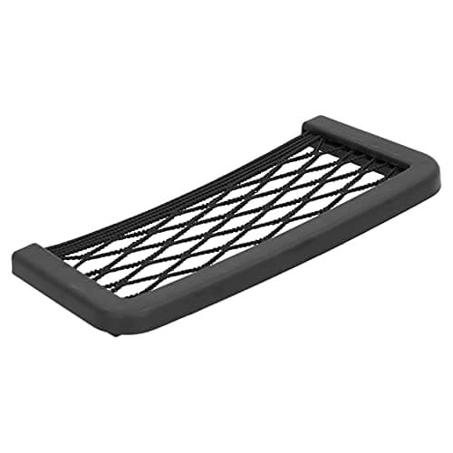 SIXRUN Car Storage Holder，For Mobile Phone Driver License ABS Nylon Mesh Universal Interior Organizer Black Adhesive Mount Small Items Gadget Auto Accessory (Small Size) — view 5
