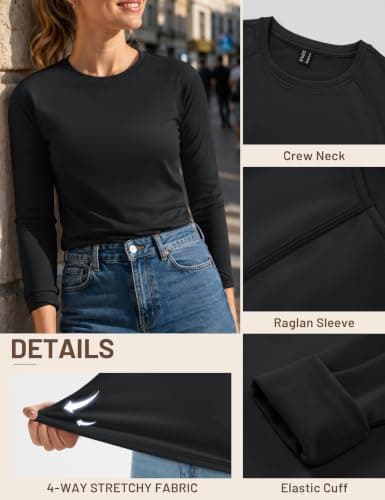 TACVASEN Long Sleeve T Shirts Women Hiking Running Base Layers Thermal Top — view 6