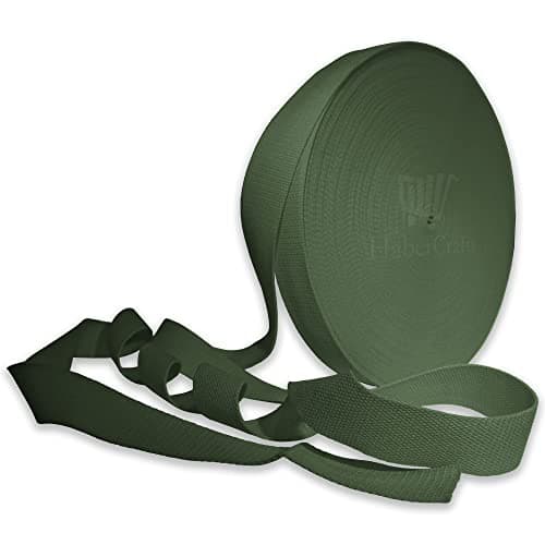 Heavy Duty 25mm Webbing Belt Strap - Cotton Blend Upholstery Webbing for Bag, Rucksack, Backpack & Luggage Strap - Olive Green - 3 Meters