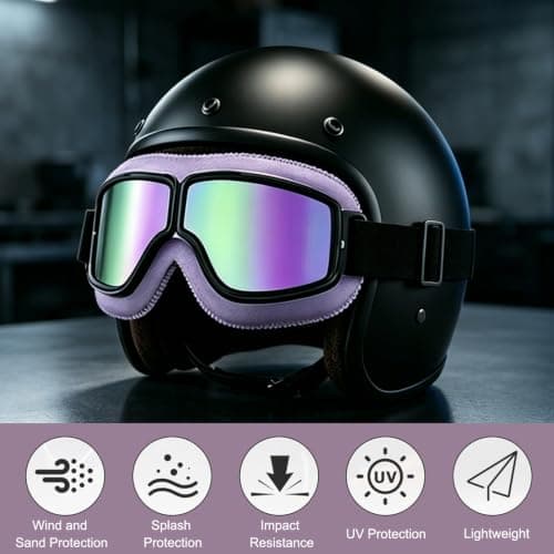 KASESSS Vintage Motocross Goggles, Dirt Bike Goggles, Foldable Ski Goggles — view 3