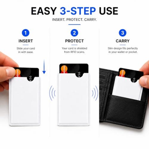 ASPIRE UK 5 x RFID Blocking Sleeves for Credit Debit and ID Cards Contactless Protection Aluminium Anti Scan Wallet Purse Card Protector Slim Security Sleeves for Everyday Use Travel — view 5