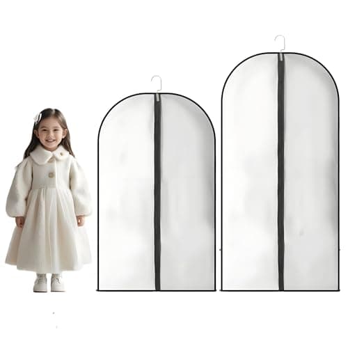 Dress Bag for Girls, 2pcs Frosted Dustproof Garment Bags Lightweight Widely Apply Clothes Covers for Skirts Dance Costumes Coats