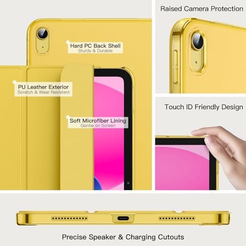 JETech Case for iPad (A16) 11th/10th Gen, Yellow — view 3